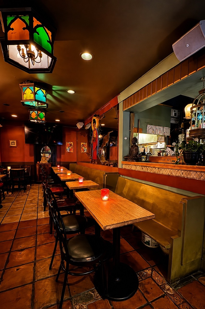 Pour Boy Bar Stained Glass and Seating